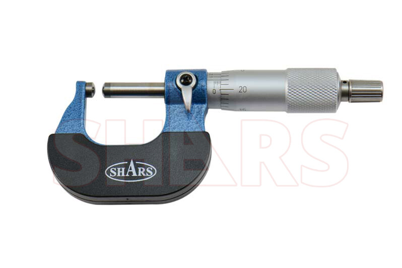 0- 1" PRECISION BALL MICROMETER .0001 SPHERICAL SPINDLE !}