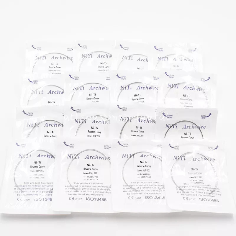 2 Pcs/Pack Dental Ortho Rectangular Niti Reverse Curve Arch Wire U/L 10 Packs