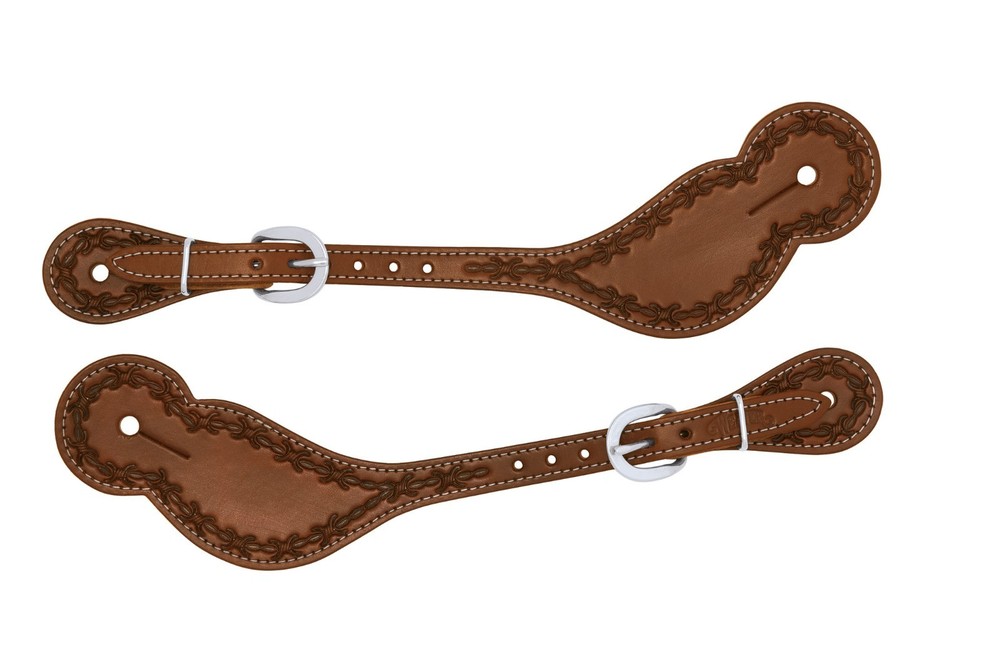 Weaver, Leather, Barbed Wire Spur Straps, Regular