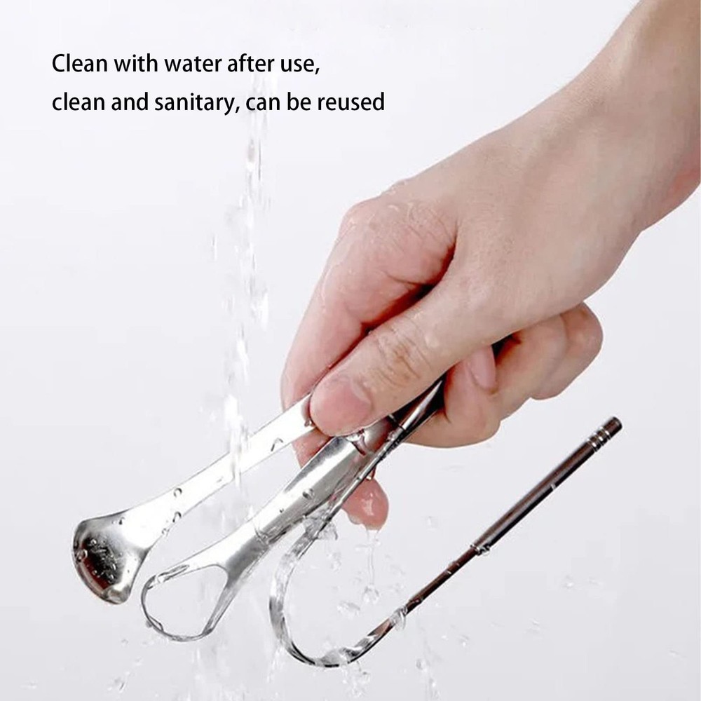 2 Pack Tongue Scraper,Stainless Steel 2 Silver U-shaped