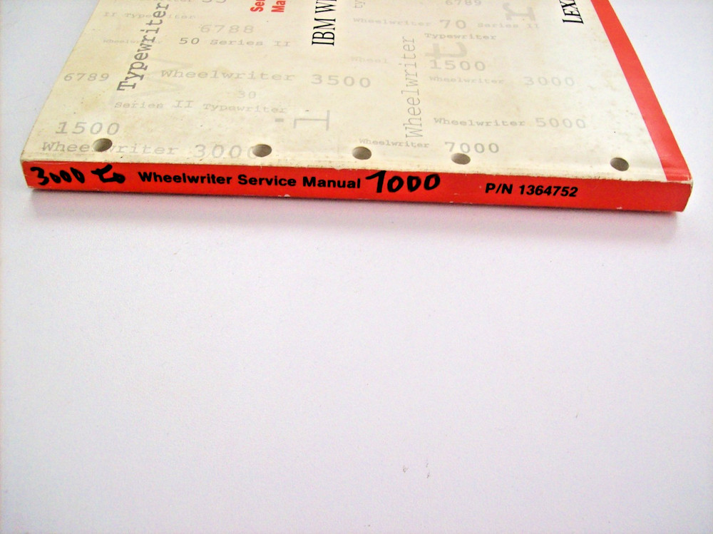 IBM WHEELWRITERS TYPEWRITER SERVICE MANUAL