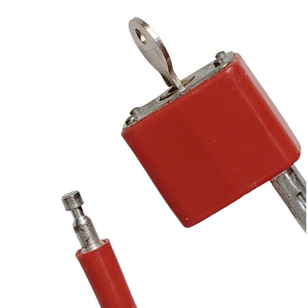 30mm Security Cable Lock, Red Plastic-Coated Housing, Steel Loop, EUC