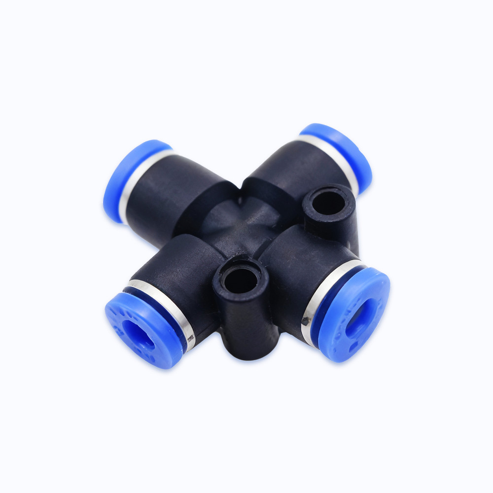 10 PCS Pneumatic Equal Cross: 1/8"(4mm) Push-In Quick-Connect Air Fitting