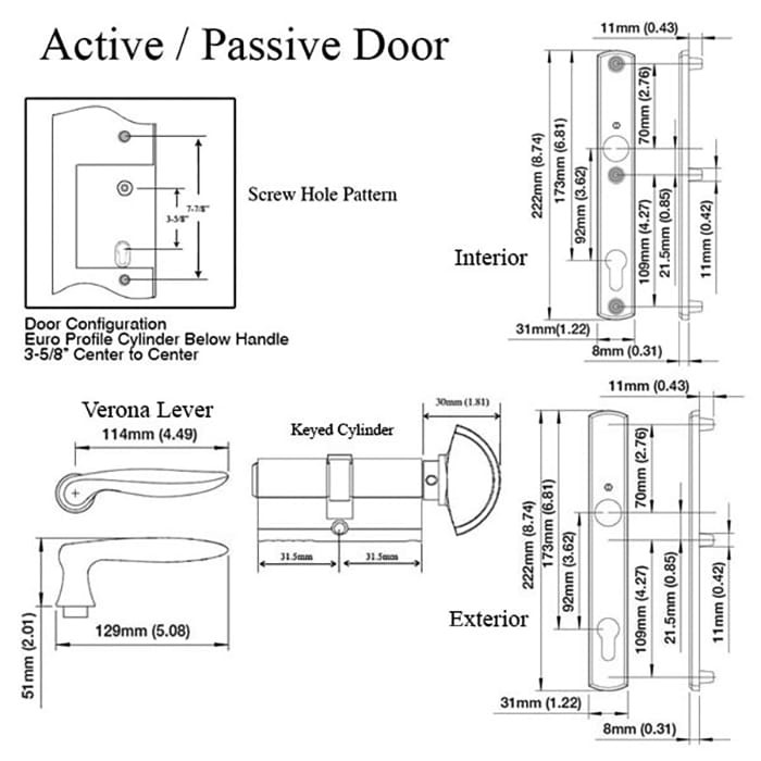 HOPPE Multipoint Lock Handle Set with Verona Lever Active Antique Brass