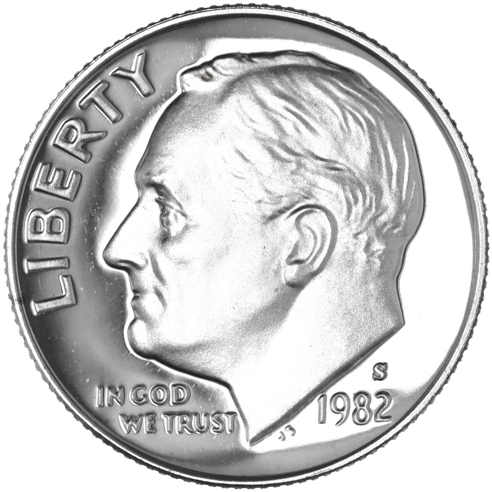 1982 S Roosevelt Dime Gem DCam Proof CN-Clad