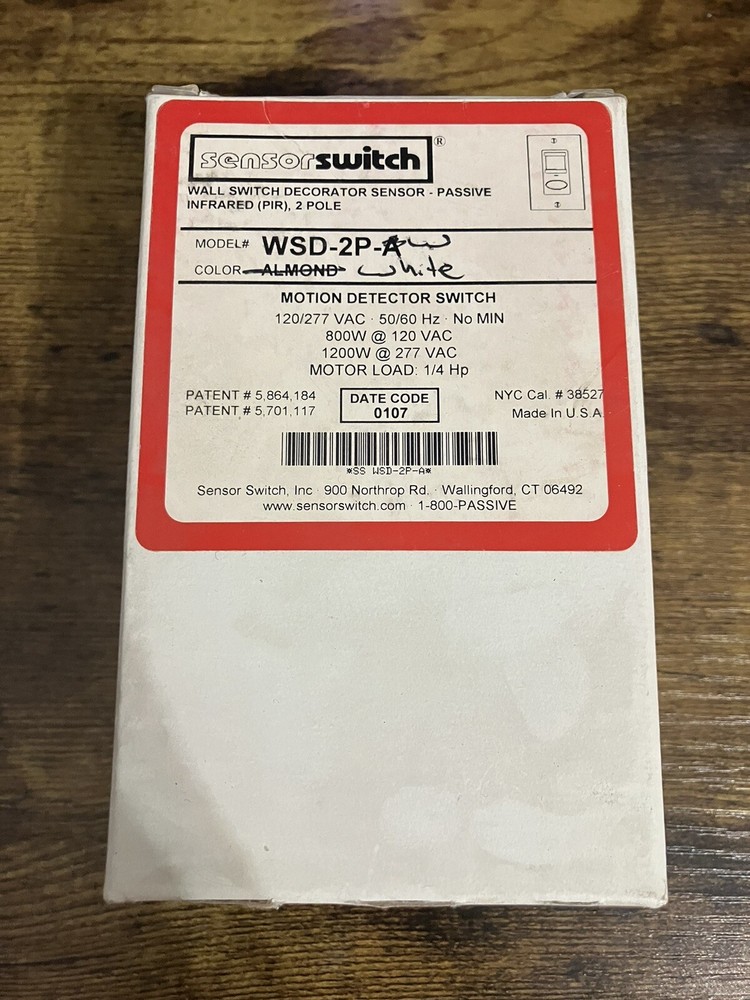 New Sensor Switch WALL SWITCH DECORATOR SENSOR WSD-2P-A MOTION DETECTOR SWITCH