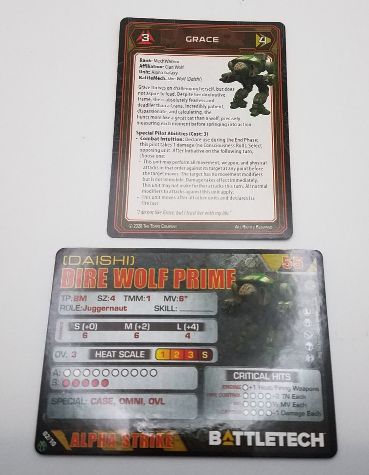 Battletech Clan Command Star - Dire Wolf (Daishi) *Mech & Cards*