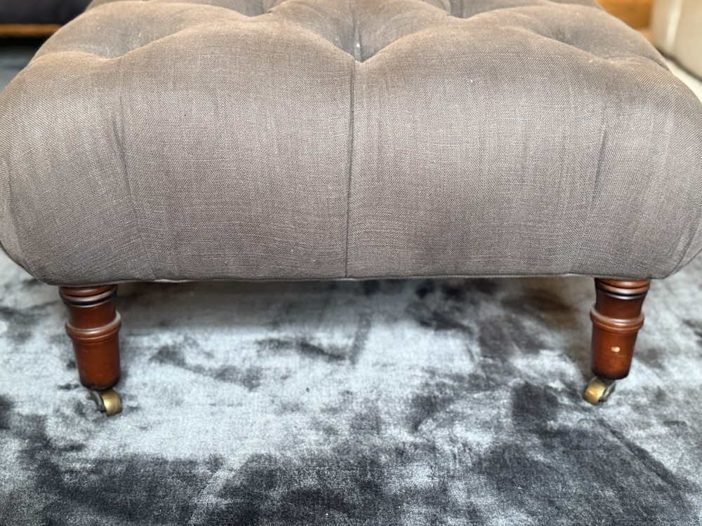 Modern Classic Fabric Upholstered Tufted Ottoman Bench Light Grey