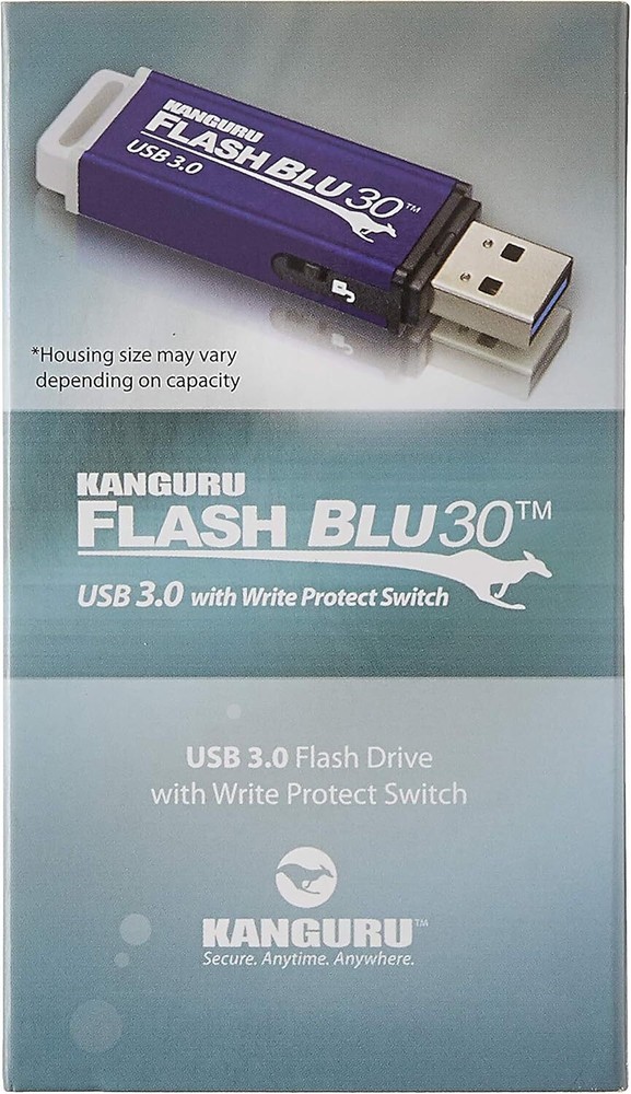 Kanguru Flashblu30 – 32Gb Usb Flash Drive – Physical Write Protection Personal