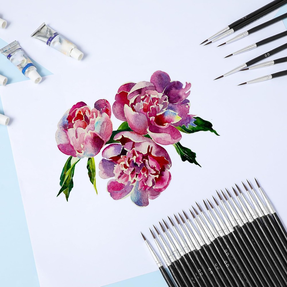 30 Pcs Miniature Paint Brushes Tiny Detail Paint Brusher for Models Miniature