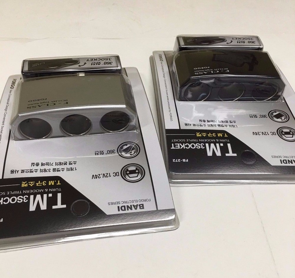 3 SOCKET ROTATING CIGARETTE LIGHTER SPLITTER CHARGER ADAPTER ASK-FB-272