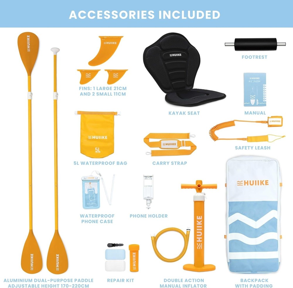 Complete Inflatable Paddle Board Package: 10' x 33