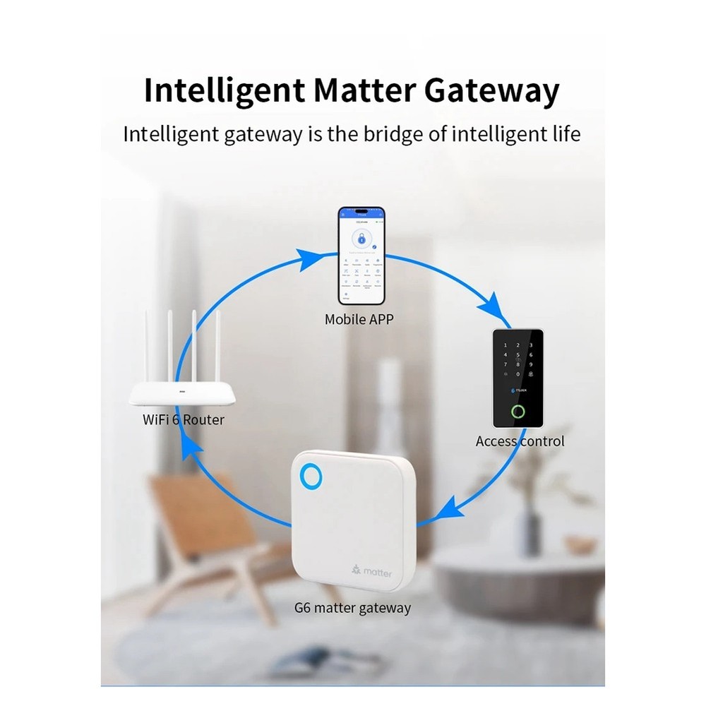 TTLOCK G6 Matter Gateway Remote Control Unlock Bluetooth to Wifi Router7710