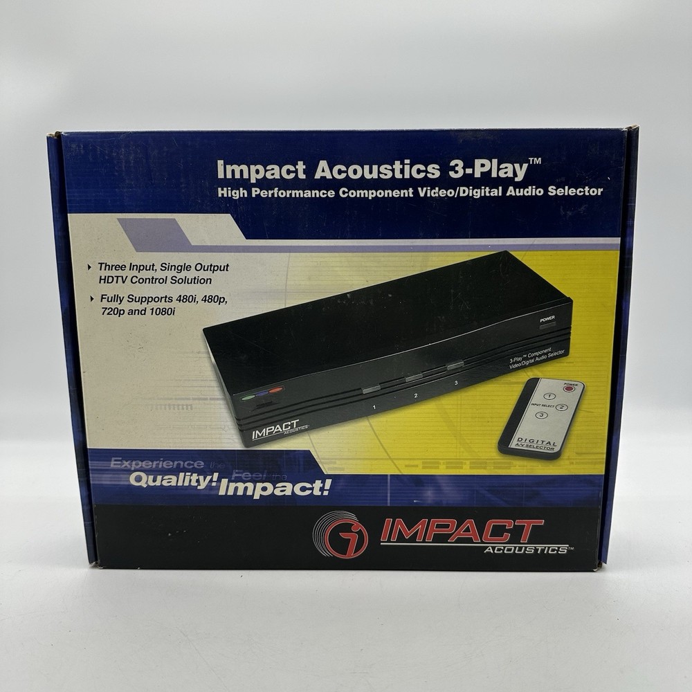 IMPACT ACOUSTICS 3-PLAY High Performance Component  Video/Digital Audio Selecter