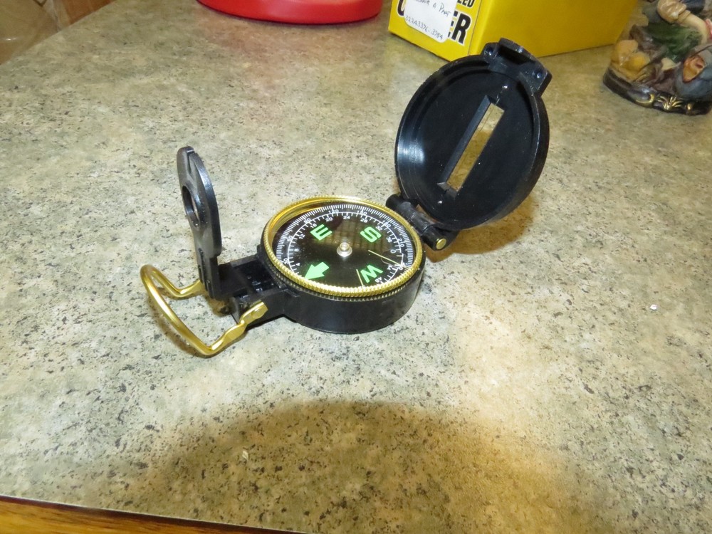 Vintage Engineer Directional Pocket Compass - Black