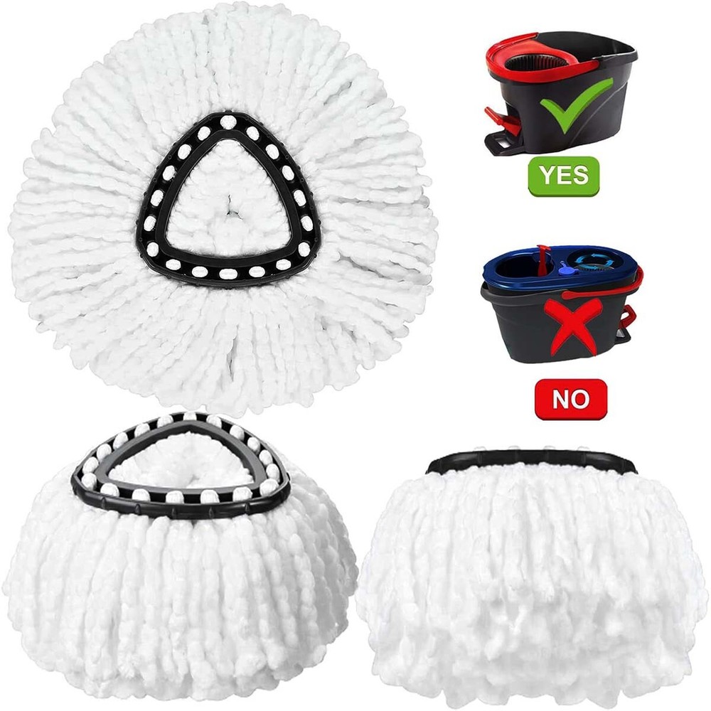 6 Pack Mop Replacement Heads For O-Ceda Easy Wrin Spin Mop, Triangle Mop Head