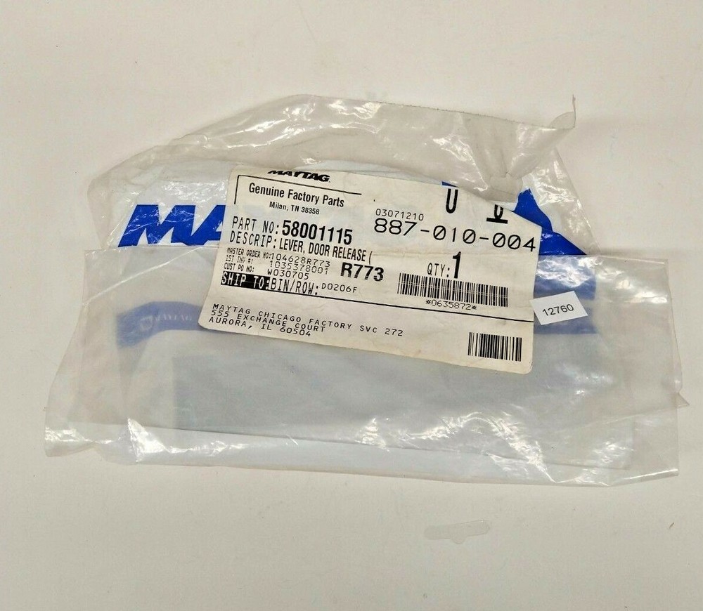Maytag Microwave Door Release Lever 58001115