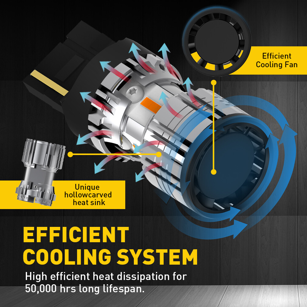 Auxito Amber 7443 7444 Front LED Turn Signal Light Canbus Bulbs No Hyper Flash 2