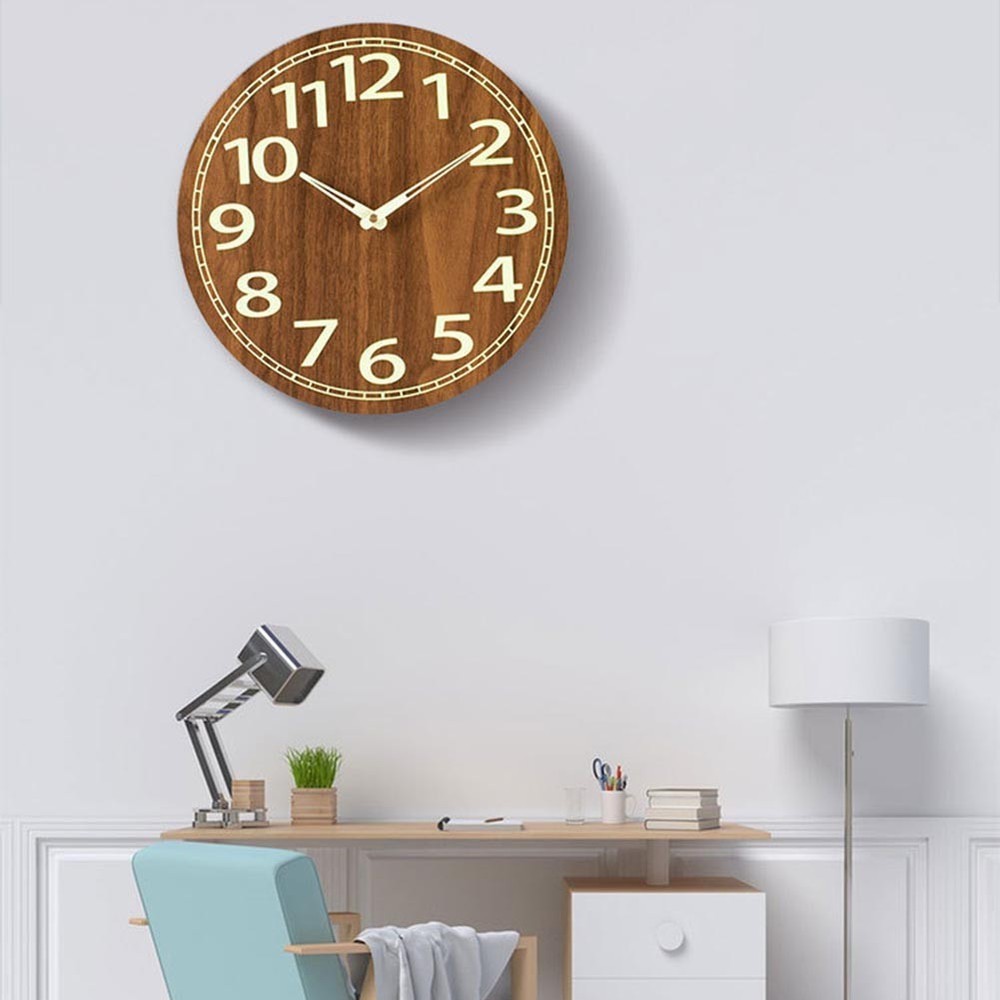 Sleek and Functional 30CM Digital Wood Clock with Night Visibility Features