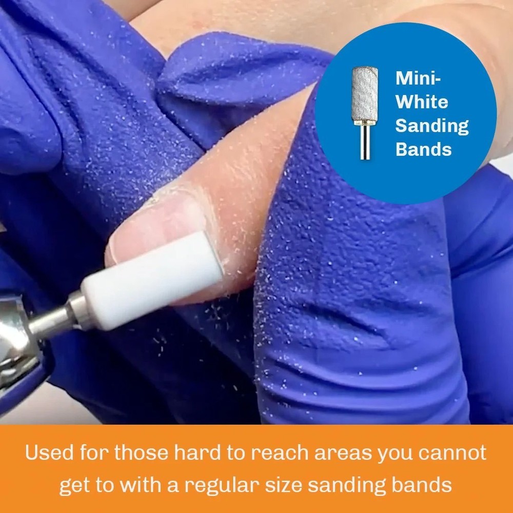 Medicool Zebra Mini Sanding Bands White 100 pcs - Medium Grit