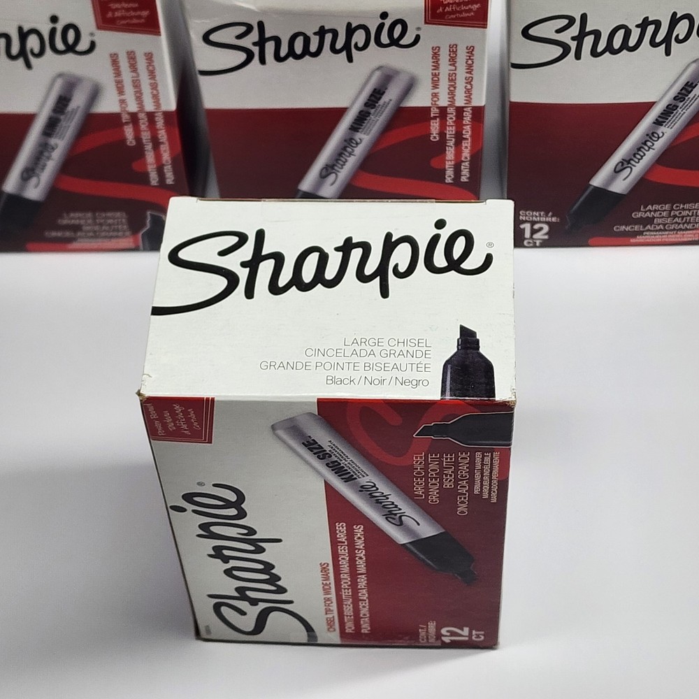 Sharpie - King Size Permanent Markers Chisel Tip Black - 48 Pack