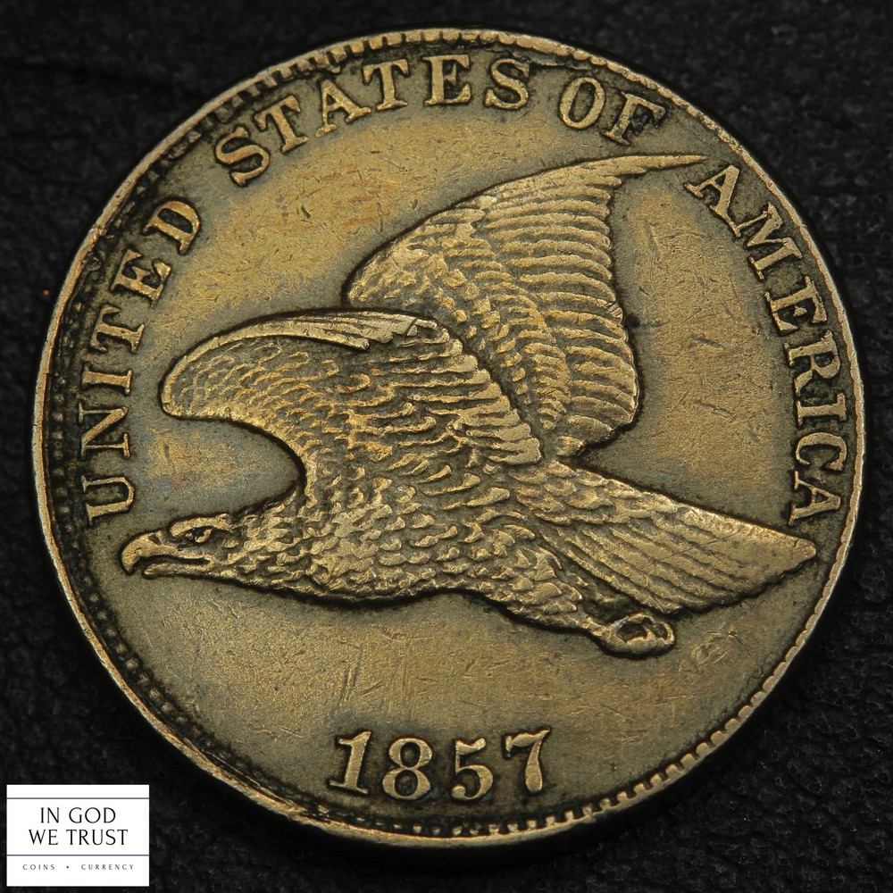 1857 Flying Eagle Cent 1C - Cleaned