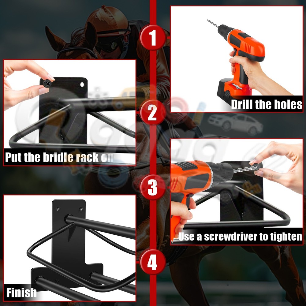 Heavy Duty Wall Mounted Saddle Pad Rack Saddle Stand Saddle Pad Bracket Black