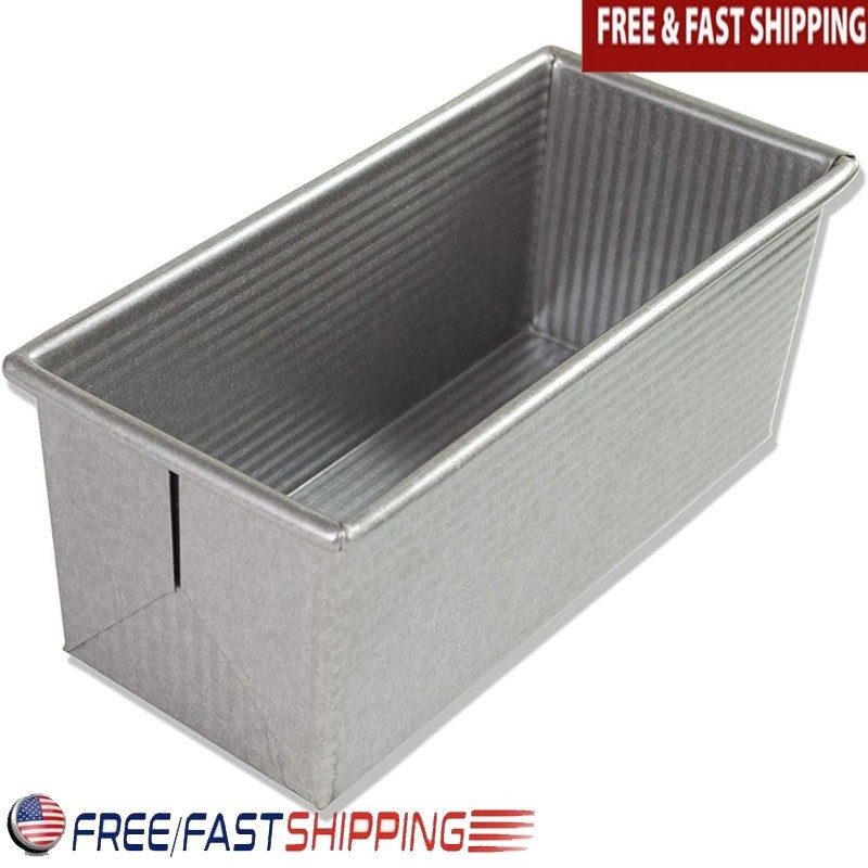 Small Pullman Loaf Pan Aluminized Steel Oven Safe Baking Bread Pan Durable New