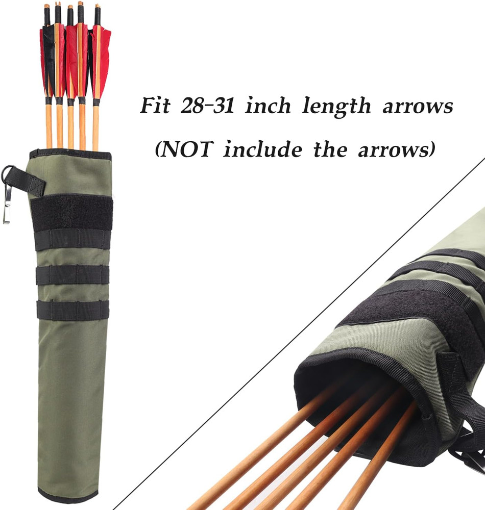 Archery Back Arrow Quiver Lightweight Foldable Hip Bag with Molle System