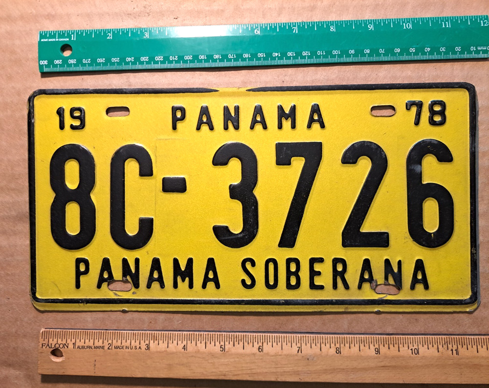 License Plate, Panama, 1978, Passenger, 8C - 3726
