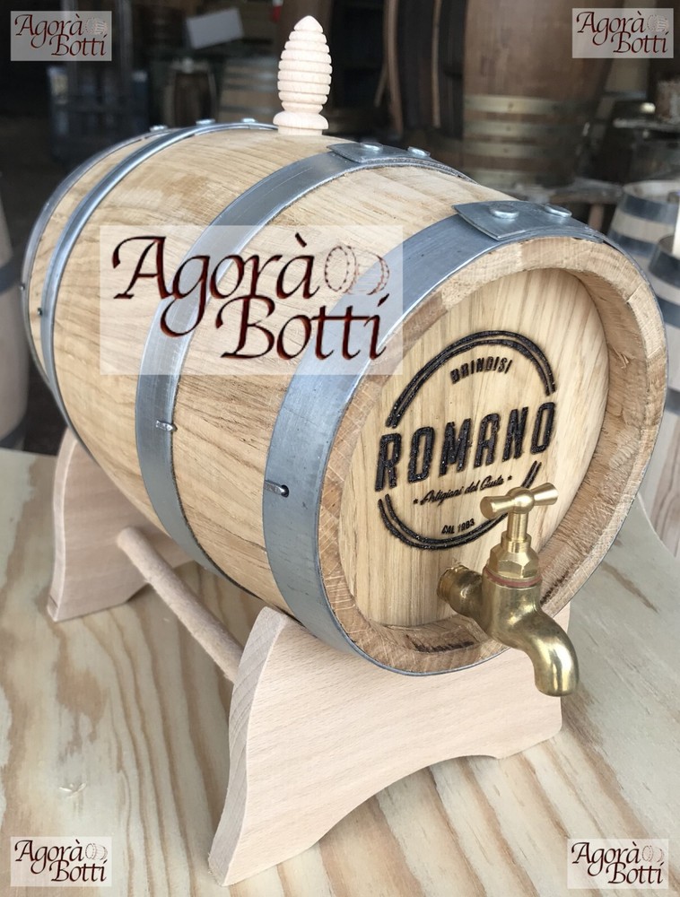 OAK 20 Litre Barrel with BRASS Faucet and Custom Fire Logo