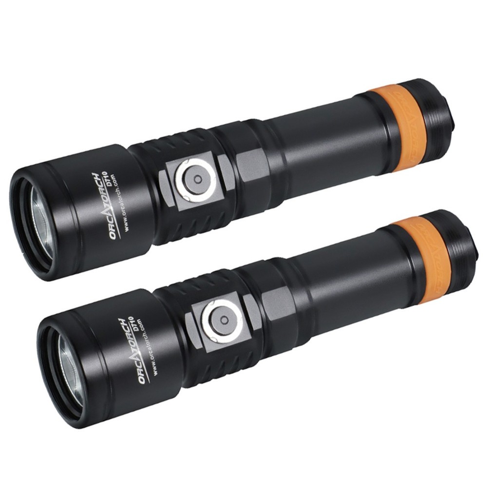 OrcaTorch D710 3000 Lumens Dive Light - 2 Pack