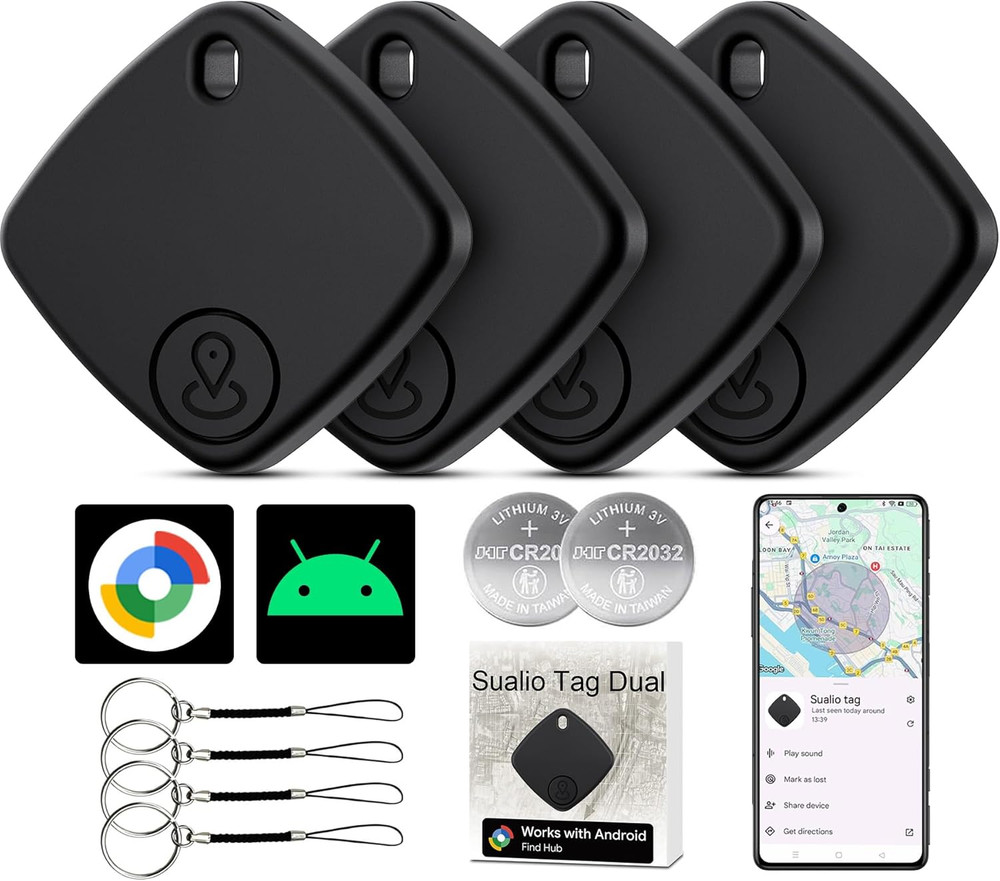 Air Tracker -4 Pack, 2026 New Bluetooth Tracker Tags, Android Tracker Tags Work