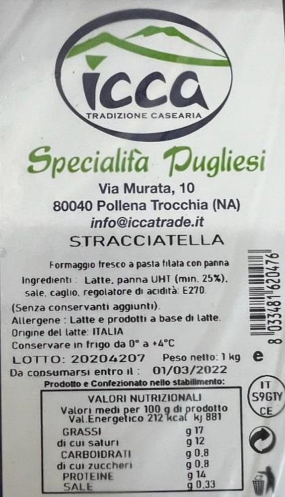Icca Stracciatella Mozzarella 1 Kg