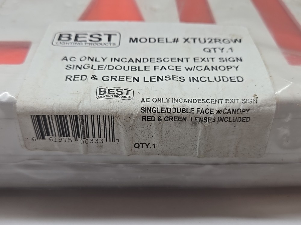 Best Lighting Products AC Only Incandescent Exit Sign Single/double Face...