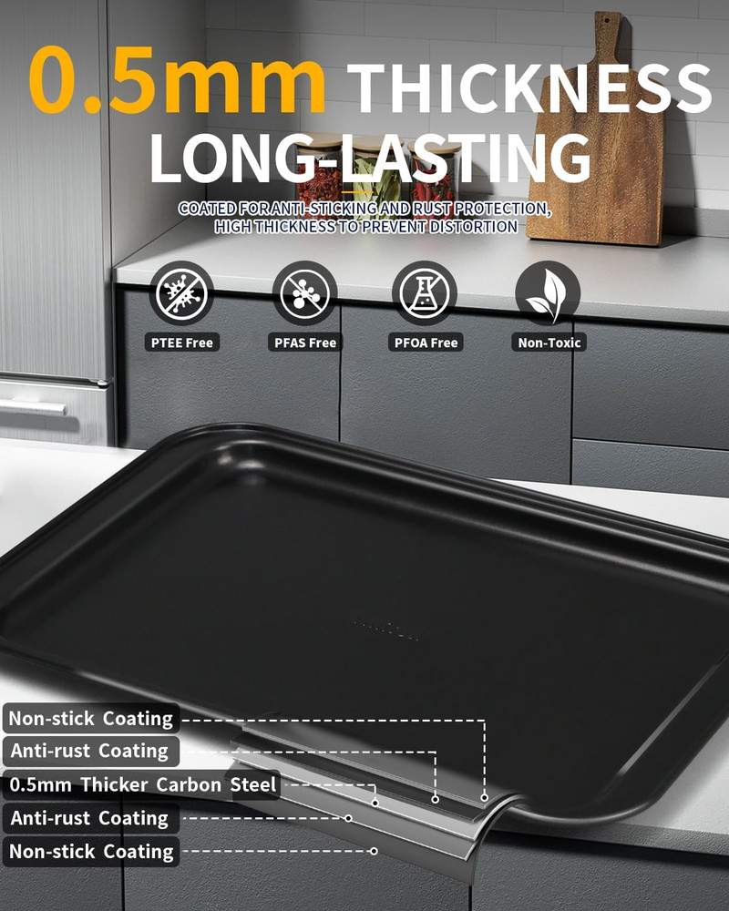 Nonstick Baking Pans Set, 19 PCS Stackable Bakeware Sets, Oven Pan Set Includes