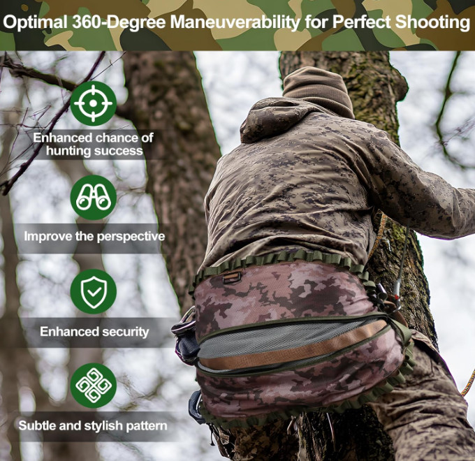 Lightweight Hunting Saddle – Adjustable Hammock-Style Tree Seat for Hunters
