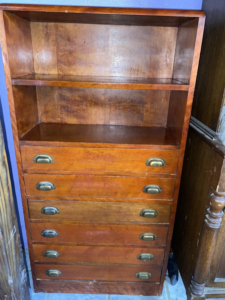 Antique Bookshelf With Drawers