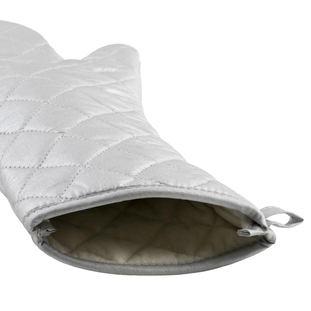 Silicone Oven Mitt, 17-Inch, Silver