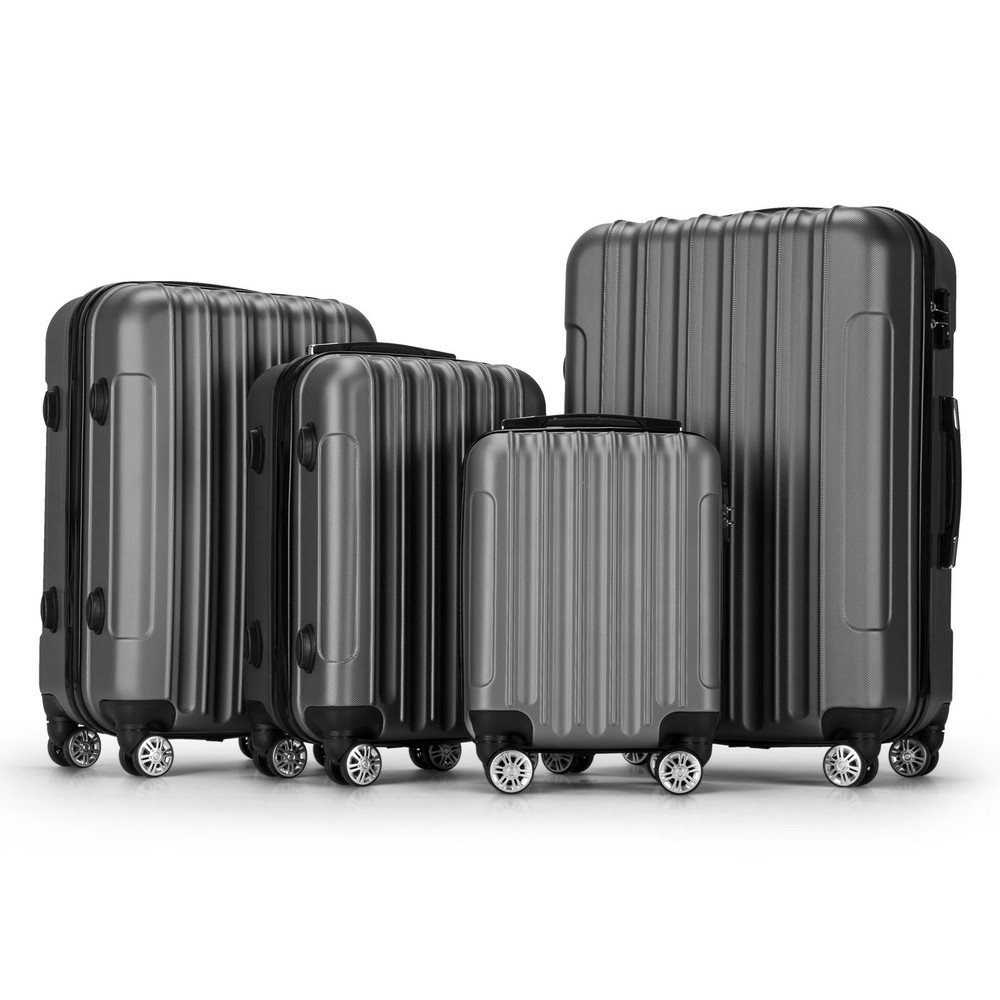 Dark Gray ABS 4-in-1 Trolley Case 16-28in,Vertical Pattern & Handle,N101 Upgrade