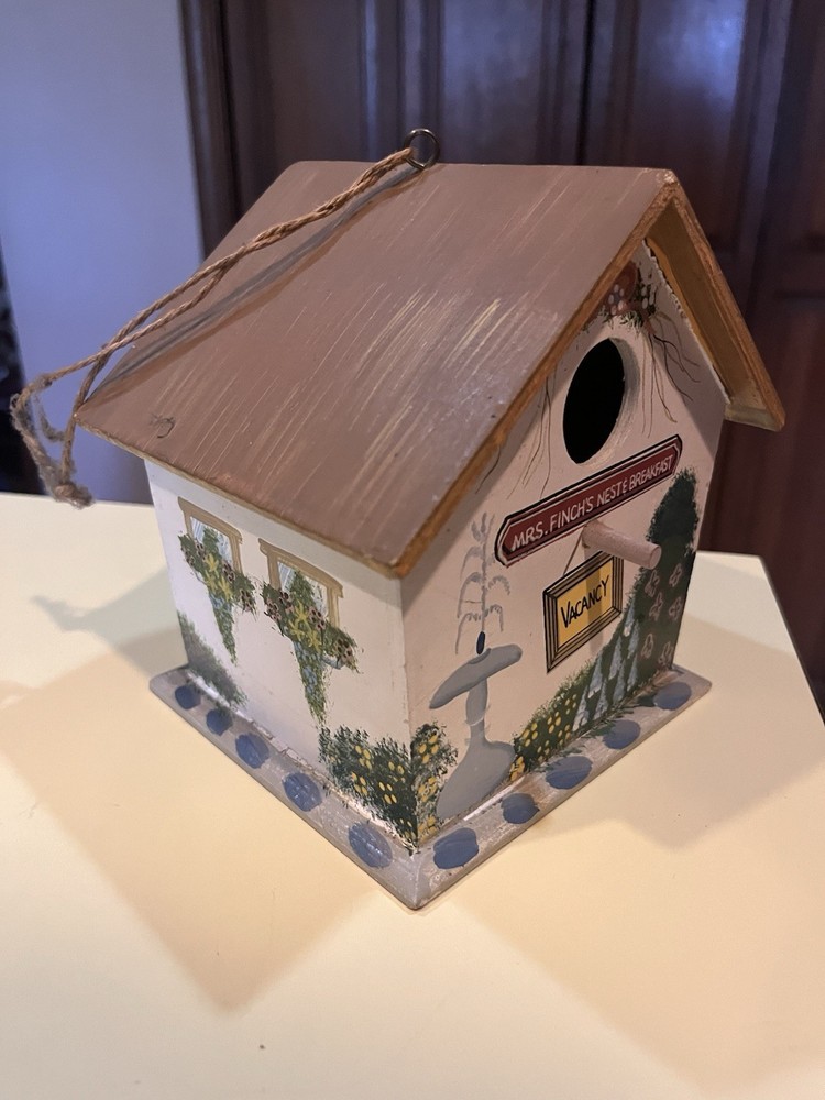 hand painted bird house decoration