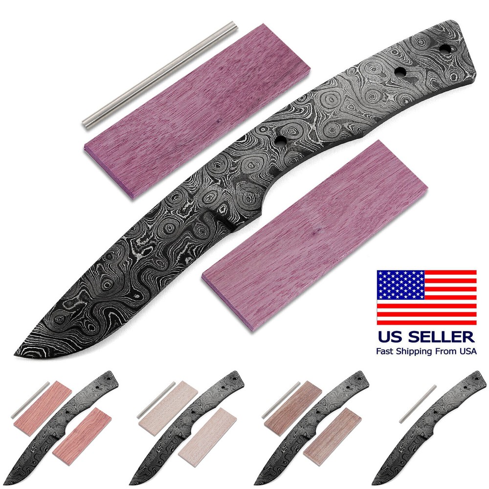 Damascus Knife Making Kit - Rambler - (9 Handle Options) - DIY Blade Kit