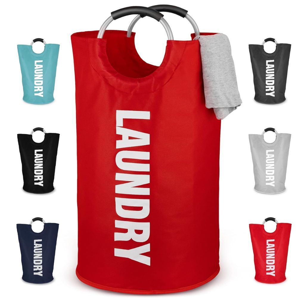 Zulay Collapsable Laundry Basket with Durable Aluminum Handles