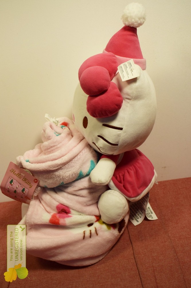 Hello Kitty Pillow Plush and Throw Blanket