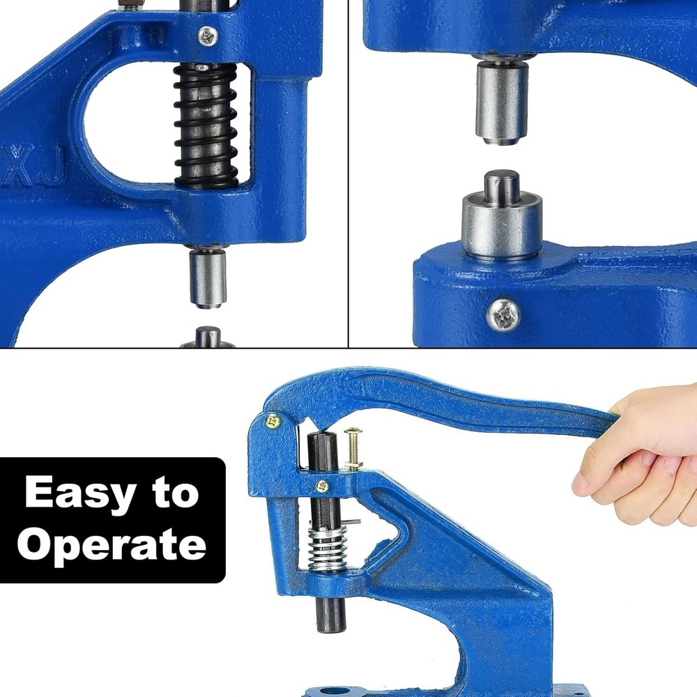 Professional Hand Press Grommet Tool with Interchangeable Dies - Versatile Use