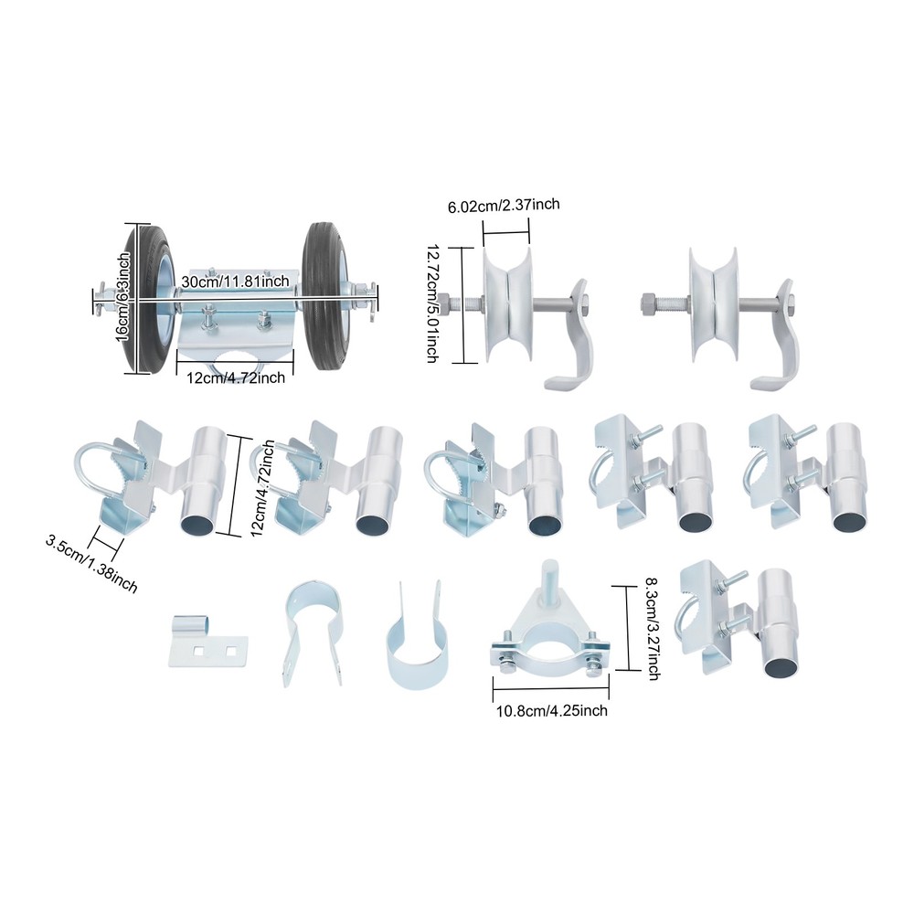 Rolling Gate Hardware Kit, Heavy Duty Sliding Gate Rollers Wheels Kit