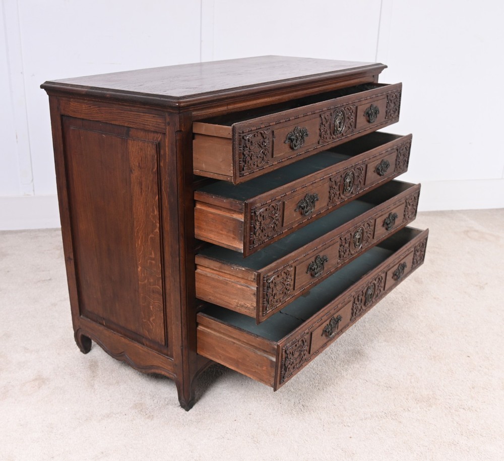 French Provincial Normandy Commode 1780 Oak Chest Drawers