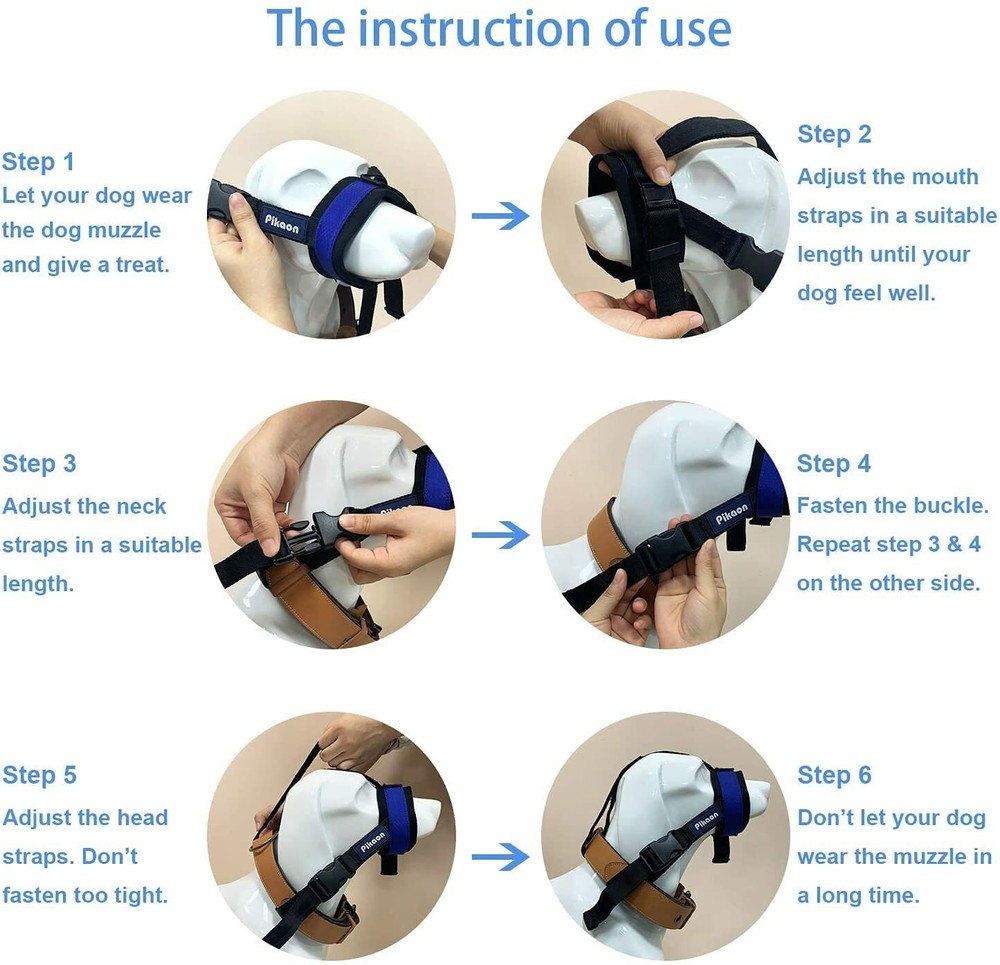 Dog Muzzle for Medium Large Dogs Soft Nylon Muzzle Adjustable Straps