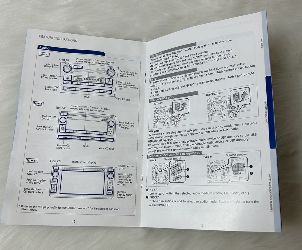 2012 Toyota Corolla Owner's Manual & Quick Reference Guide