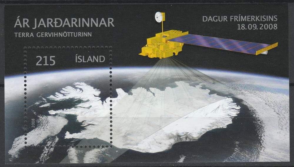 Iceland 2008 Space, Satellites MNH Block